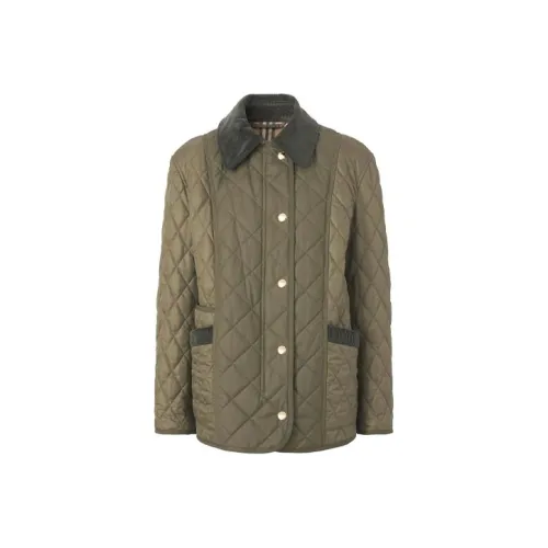 Burberry Хлопковый пуховик женский зеленый