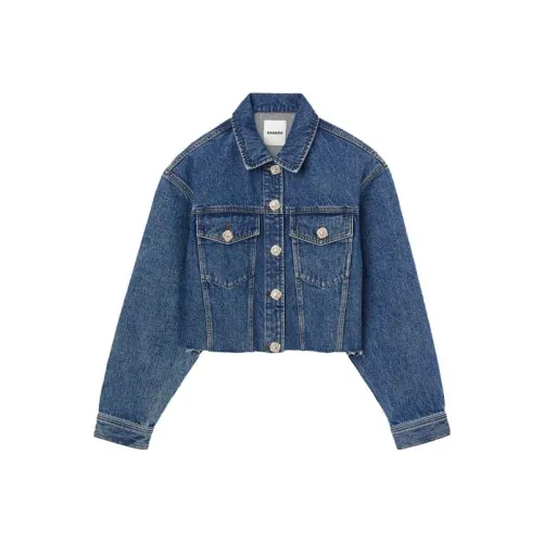 SANDRO Джинсовый синий Женские джинсовые куртки