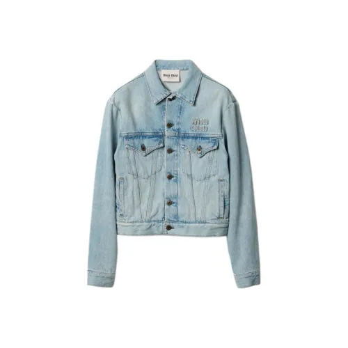 MIU MIU FW24 Denim Jacket Женская Sapphire Blue