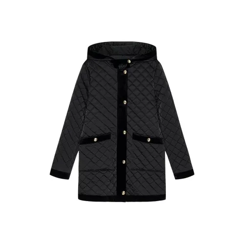 DKNY Хлопковый пуховик женский черный