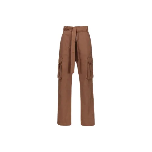 PINKO Pantaloni Cargo Cotton Washed Повседневные брюки Женские Коричневый
