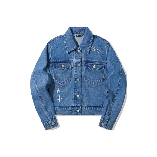 LINING Светло-синий деним Женские джинсовые куртки
