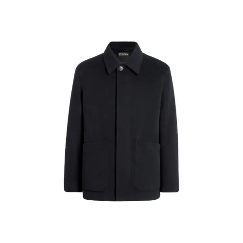 Ermenegildo Zegna Темно-синий Мужской Пальто