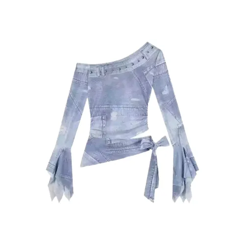 VKXOW Трикотаж Женский Джинсовый Синий