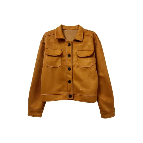 Icicofficial Отложной воротник Облегающий рукав Бархатное пальто Женское