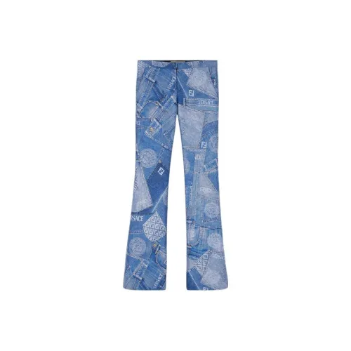 VERSACE Синие Женские Повседневные Брюки