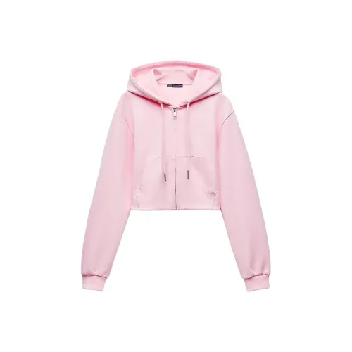 ZARA Светло-розовый Красный Женские Свитшоты