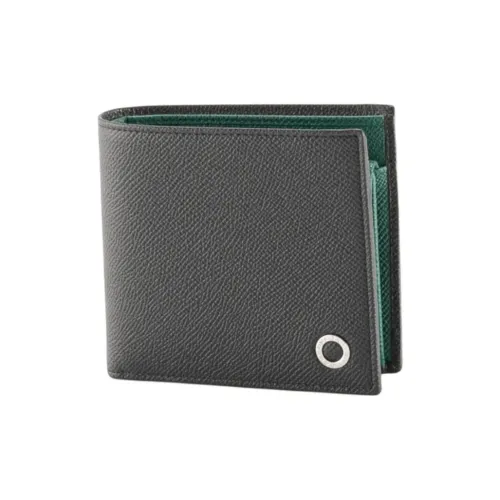 BVLGARI Кожа Кошелек Средний Мужской Темно-серый и Зеленый