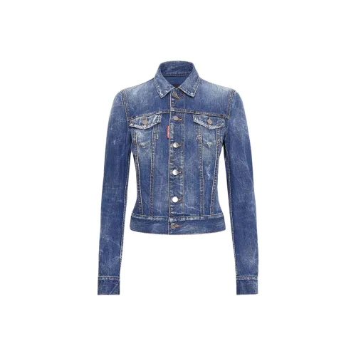 DSQUARED 2 FW24 Denim Jacket Women's Blue DSQUARED 2 FW24 Деним Куртка Женская Синяя