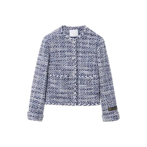 OVV Светло-синий Цветочный B4 Женское Короткое пальто