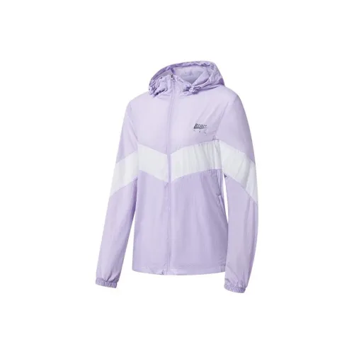QIAODAN Тренчкот Женский Faint Светло-фиолетовый Jordan Белый