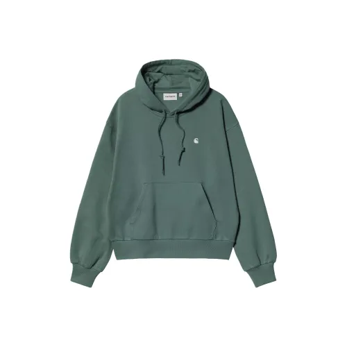Carhartt WIP SS25 W' С капюшоном Casey Толстовка Женская Серебряный Сосновый Зеленый