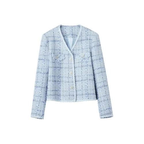 Pit Cropped Coat Women's Gray Blue Пит Укороченное Пальто Женское Серый Синий