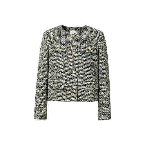 Hopeshow Укороченное пальто женское масло рисунок зеленый