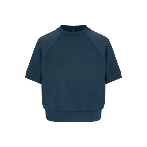 SKIMS SS25 FRENCH TERRY Raglan Sweatshirt с короткими рукавами женский цвет Индиго Индиго