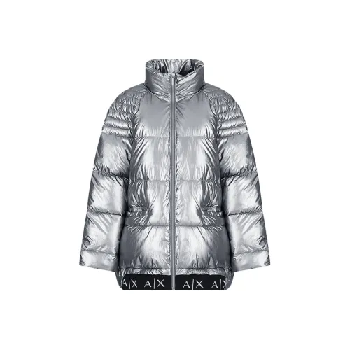 ARMANI EXCHANGE Серебристо-серые Женские Объемные Куртки (Пуфы)