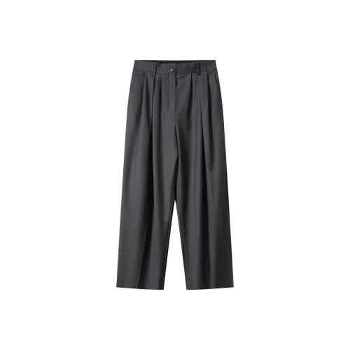 MOSIIMORII Повседневные брюки Женские Темно-серый в клетку