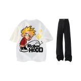 Белая футболка + черные джинсы