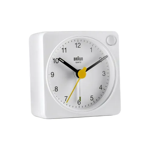 BRAUN Кварцевый механизм пластик будильник унисекс белый
