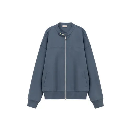 NO ONE ELSE Серо-голубое унисекс короткое пальто