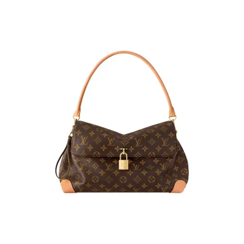 LOUIS VUITTON Покрытый холст Сумка через плечо Сумка среднего размера Женская Коричневая