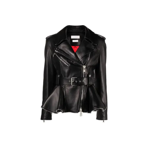 Alexander McQueen Черные Женские Кожаные Куртки