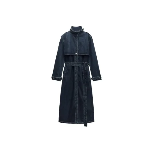 ZARA Синий Женский Тренч