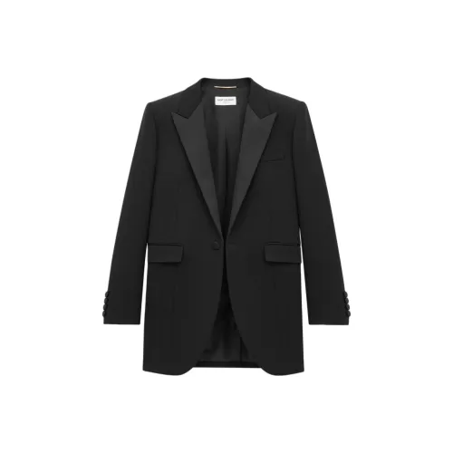 SAINT LAURENT FW24 Бизнес-костюм Пальто Женское Черное