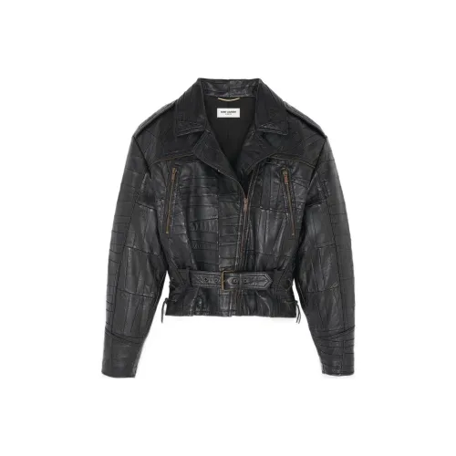 SAINT LAURENT Кожа Куртка Женская Черная