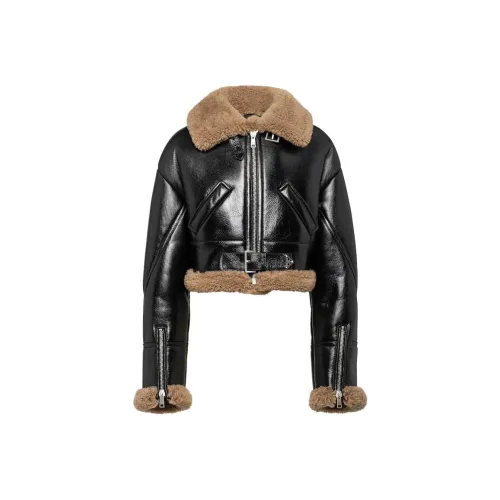PRADA Черные Женские Кожаные Куртки