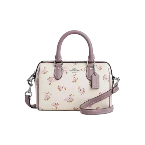 COACH Rowan Покрытый холст Сумка через плечо Сумка Мини Женская Мел Белый