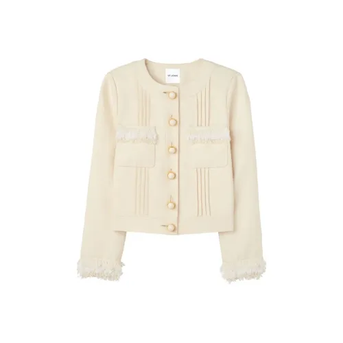 St. John SS24 Cropped Coat Women's Light Beige