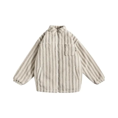 HOT HORSE Бархат Feel Пальто Женские Капучино Вертикальные полосы