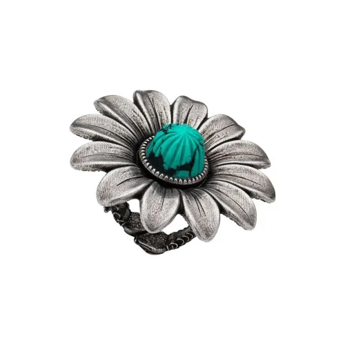 GUCCI Смола Серебряные Кольца Женское Серебро Черный