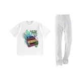 Белый, джинсы