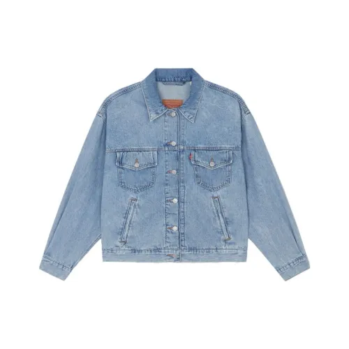 Levis SS22 Loose Fit Denim Jacket Women's Blue Левис SS22 Свободный крой Джинсовая куртка Женская Синяя