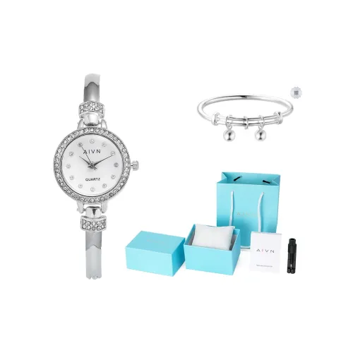 AIVN Элегантность Студенты Нишевый Маленький И Уточненный Стразы Украшенный Кварцевый Механизм Сплав Ремешок Часы