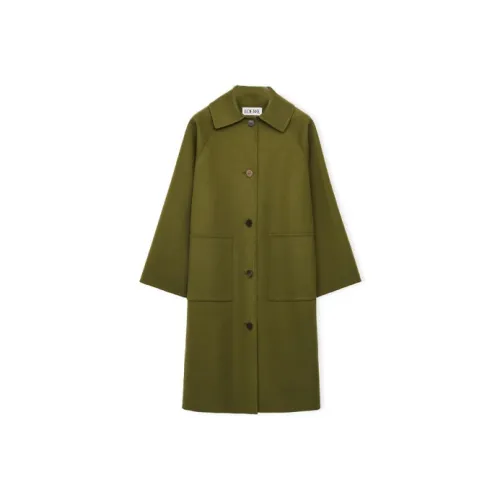 LOEWE Оливково-зеленый Женские бархатные куртки