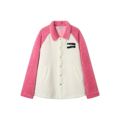 ANDREA MARTIN Розово-белые женские бархатные куртки