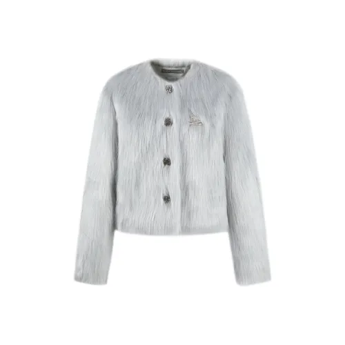 WEIRD MARKET Серые Женские Бархатные Куртки