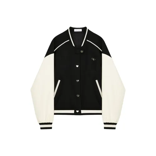 VEGA CHANG SS24 Бейсбольная куртка Женская Черная