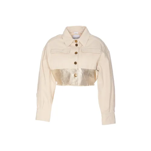 PINKO FW23 Denim Jacket Women's Beige