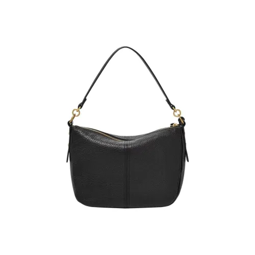 FOSSIL Натуральная кожа Полумесяц Сумка через плечо Сумка на плечо Женская Черная