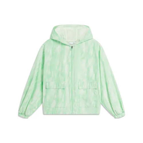 LINING Sports Life Collection Cooling Зеленый Полный принт Женская одежда с защитой от UV-лучей