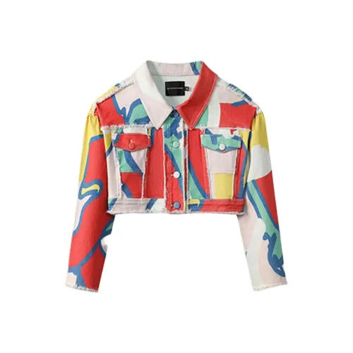 MINNANHUI Джинсовая куртка Женская Многоцветная