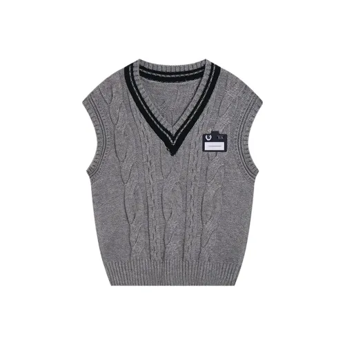 Ice cream and whale BIG Серый жилет + Синий значок Женские жилеты