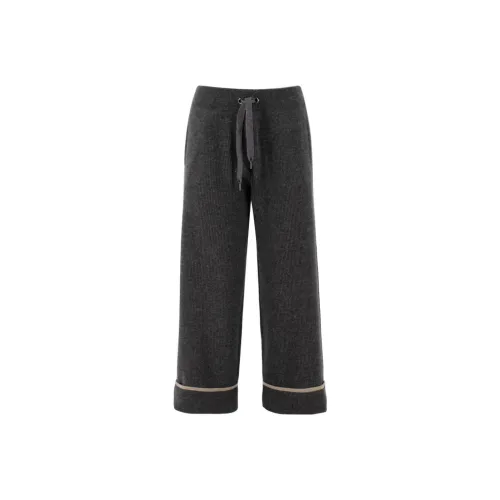 Brunello Cucinelli Темно-серые Женские Повседневные Брюки