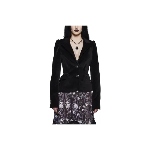 Dolls Kill Widow Темный Bloodlust Бархатный Блейзер Бизнес-Костюм Женский Черный Черный