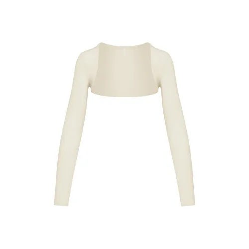 SKIMS Мягкий Lounge SHRUG Укороченное пальто Женское Кость Кость