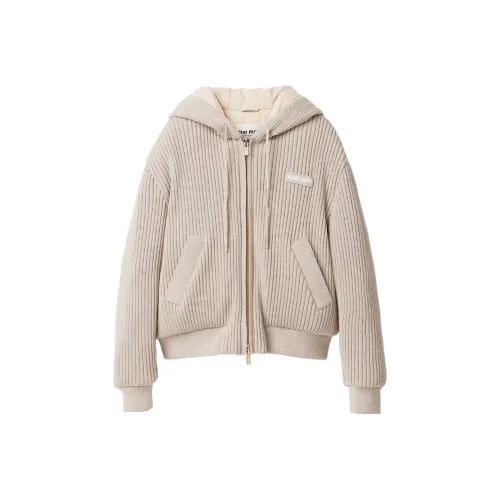 MIU MIU Хлопковый пуховик женский хаки